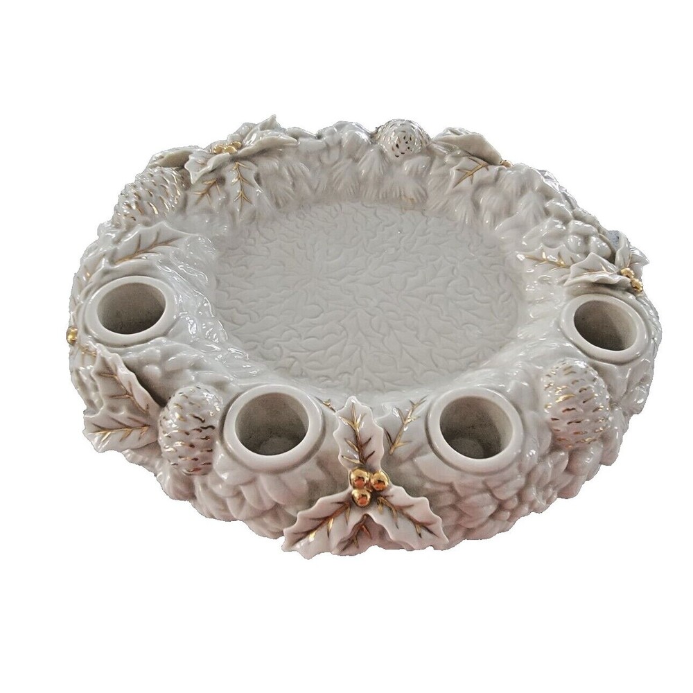 Danbury Mint Millennium Angel Porcelain Centerpiece Candle Holder Collectible